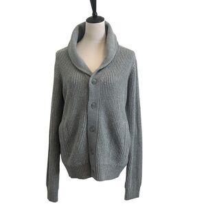 Kenneth Cole Reaction  30% wool Gray Shawl Collar Cardigan